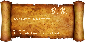 Bonfert Nesztor névjegykártya